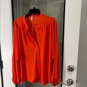 Glam Bright Orange Women's Blouse